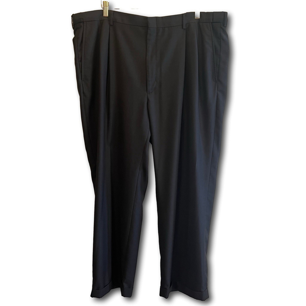 Haggar Dress Pants Black Men’s Size 44 x 30 Big & Tall Casual Slacks
